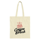 Coffee Break Tote Bag, Cute Coffee Cup, Gift for Coffee Lover, Everyday Bag, Shopping Bag, Book Bag, Reusable Bag - Tawshia